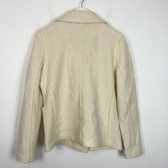 J. Crew Boiled Wool cream double breasted peacoat - Picture 8 of 8